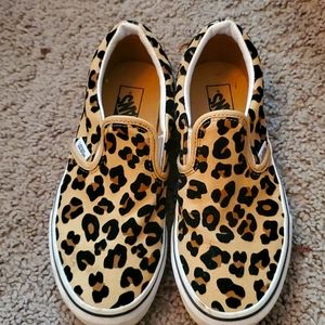 Vans leopard print slip-ons